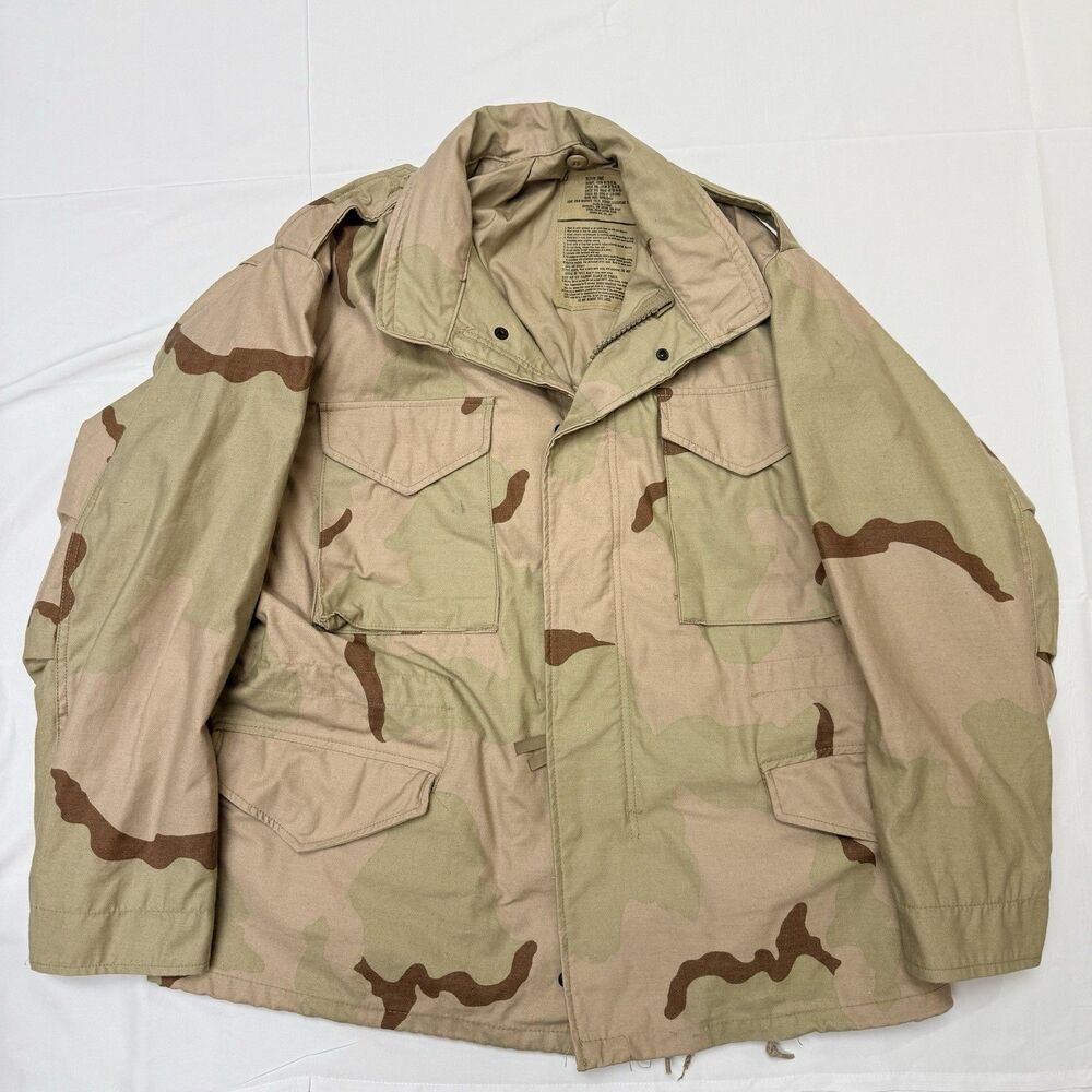 Vintage Isratex Coat Mens Medium Short Desert Camo Cold Weather Field Army USGI